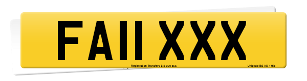Registration number FA11 XXX